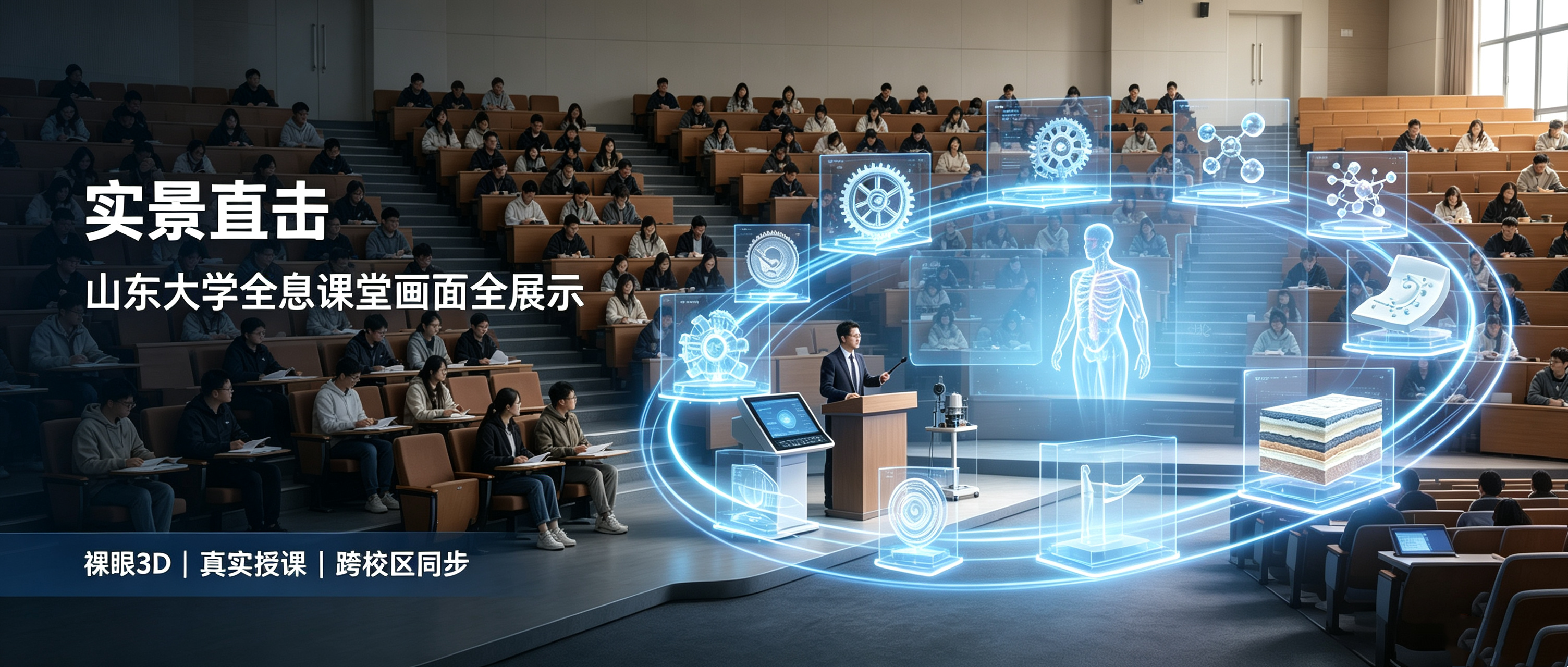 实景直击 | 山东大学全息课堂画面全展示：沉浸式教学原来长这样